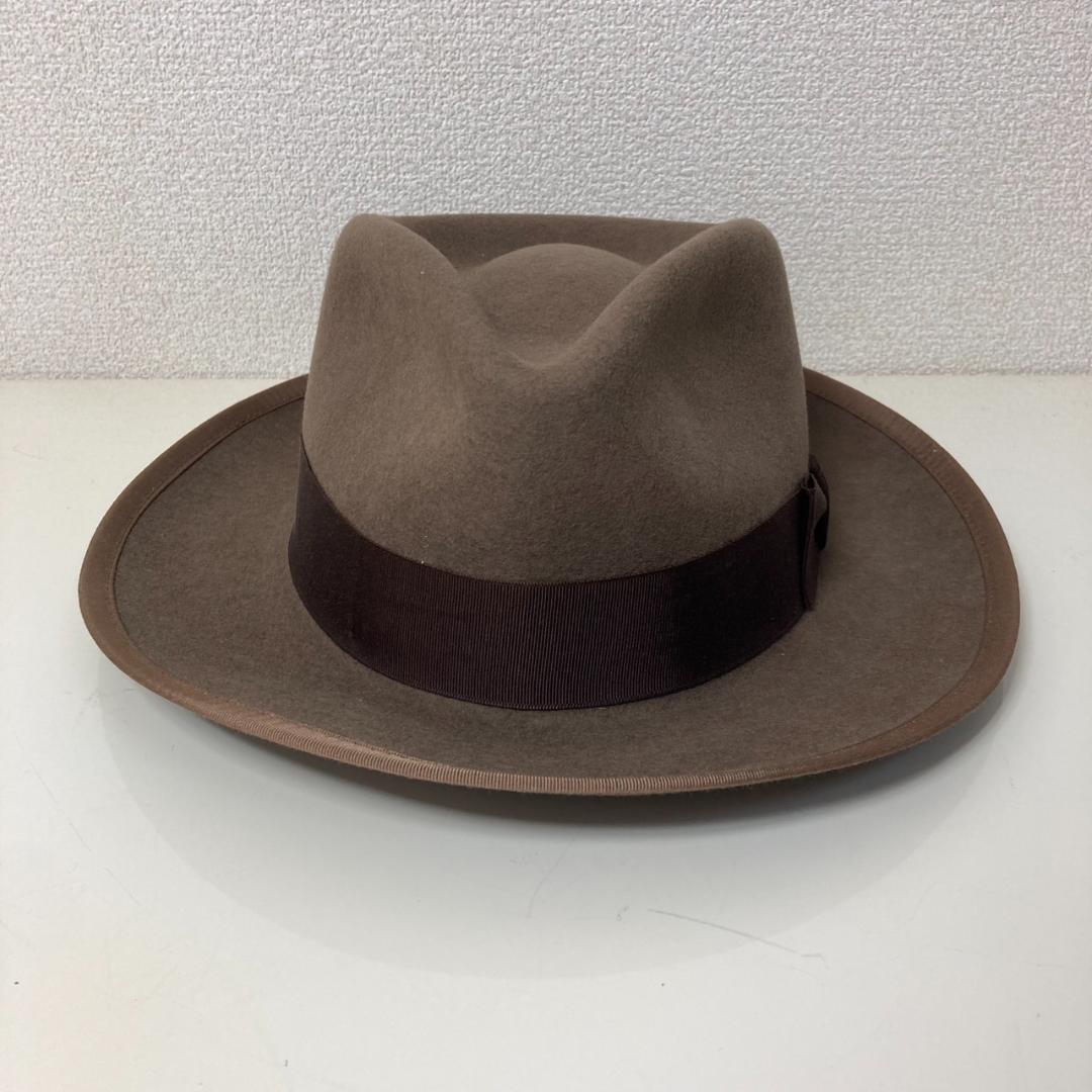 ▼STETSON ハット　ウール　ステットソン　中折れハット　ブラウン　USA製