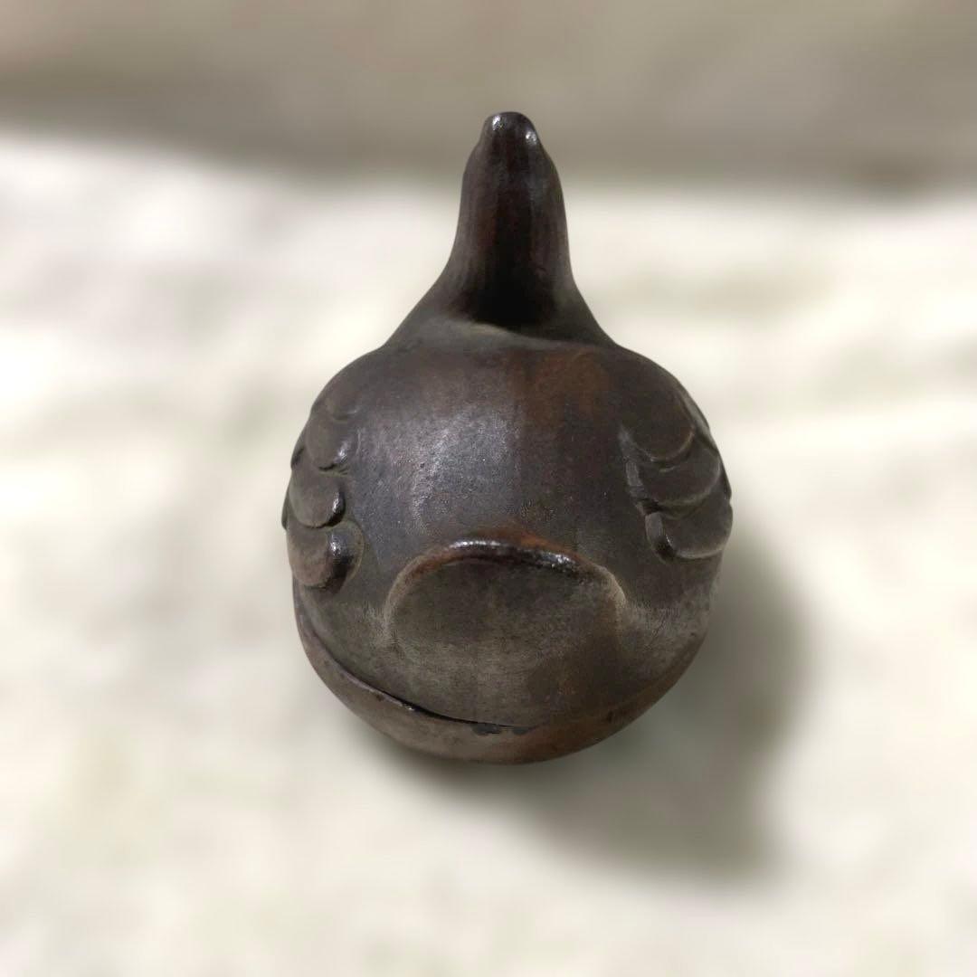 J-3 香合　茶道具　陶器　木箱付き　ホツ有り　アンティーク　美術品　工芸品