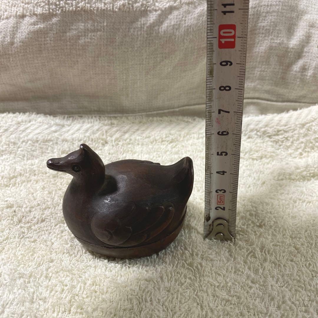 J-3 香合　茶道具　陶器　木箱付き　ホツ有り　アンティーク　美術品　工芸品