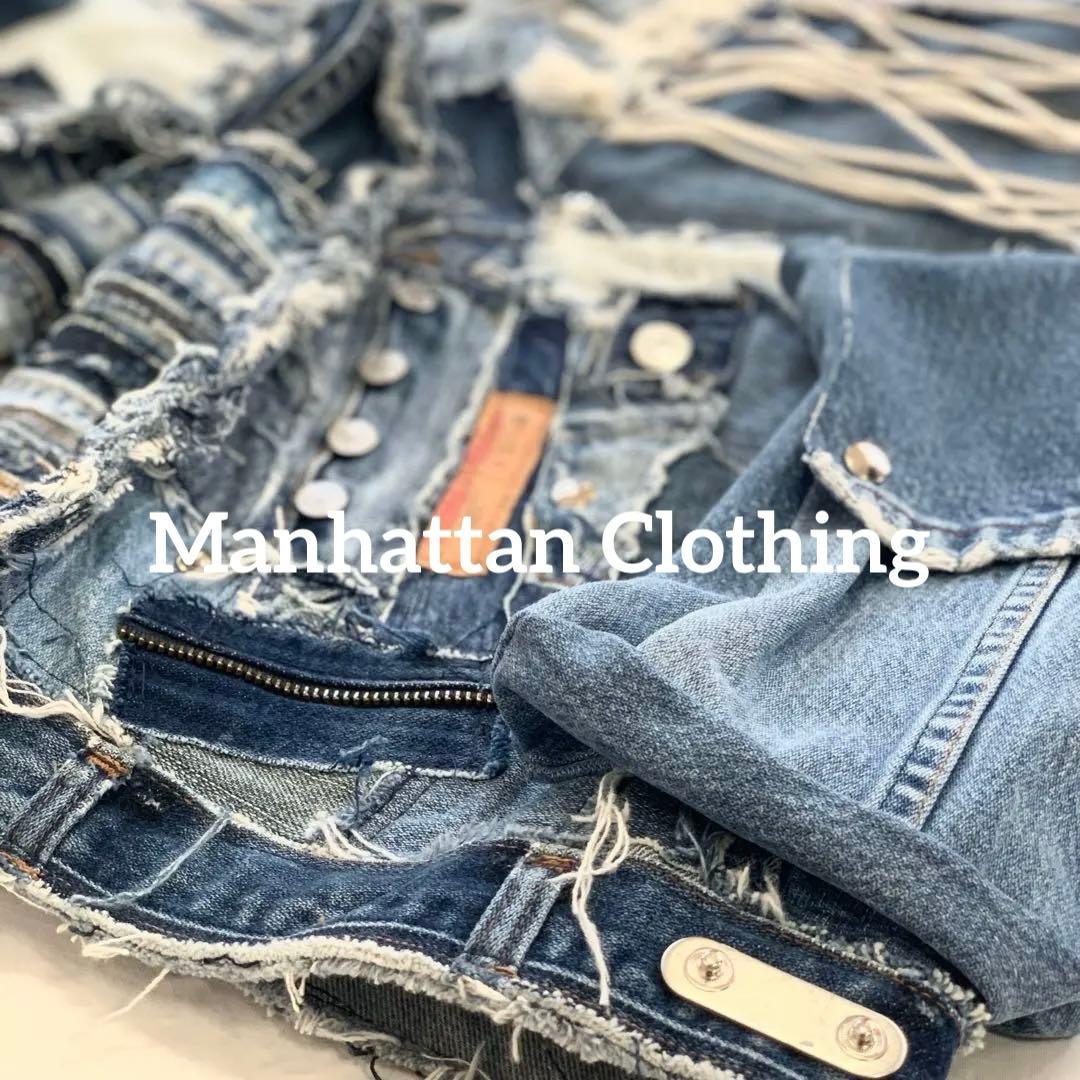 No.615【割引適用済】再構築 リメイク ハーフ パンツ デニム