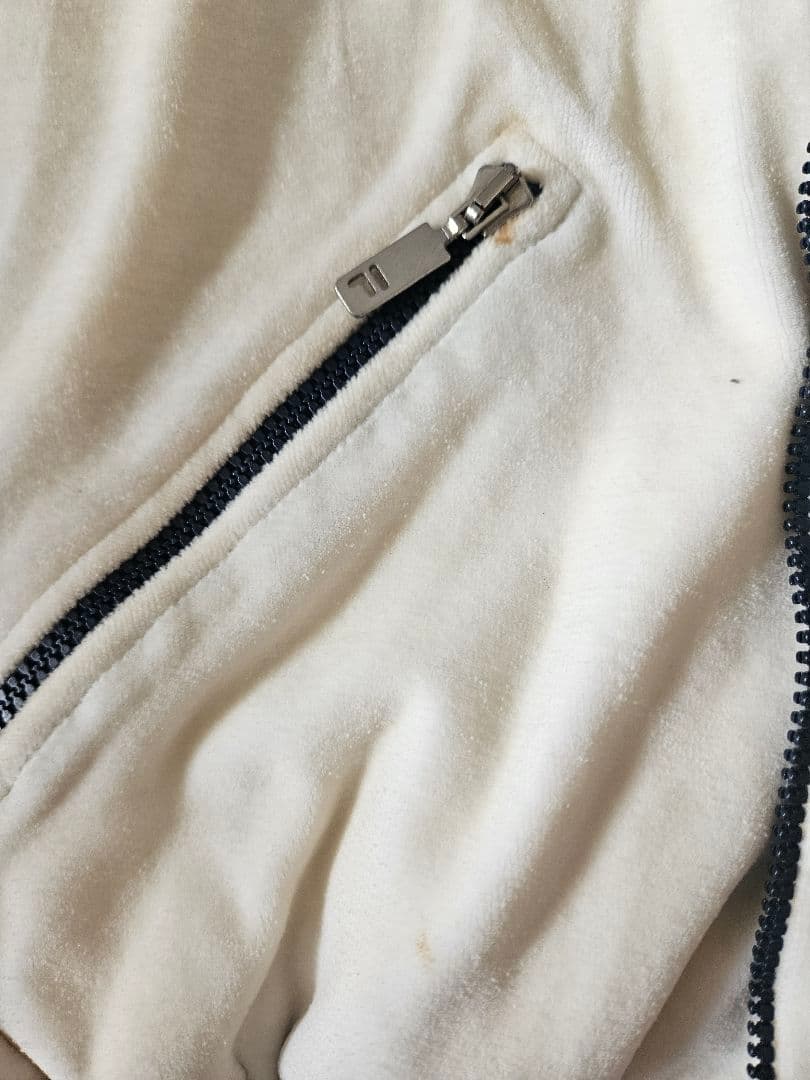 1980s FILA ベロアトラックスーツ（上下）　 ホワイト/ダークネイビー