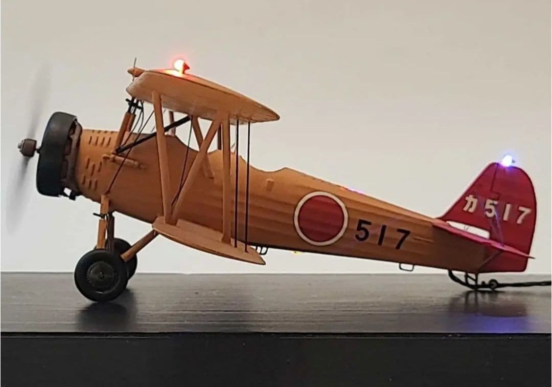 旧日本海軍 93式陸上中間練習機 赤とんぼリアルモーターライズ 1/48 完成品