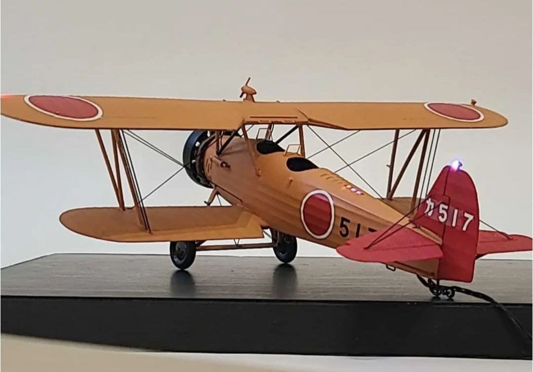 旧日本海軍 93式陸上中間練習機 赤とんぼリアルモーターライズ 1/48 完成品