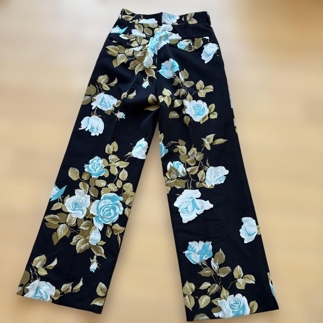 junya watanabe スラックス　パンツ　XS 花柄　ブルー