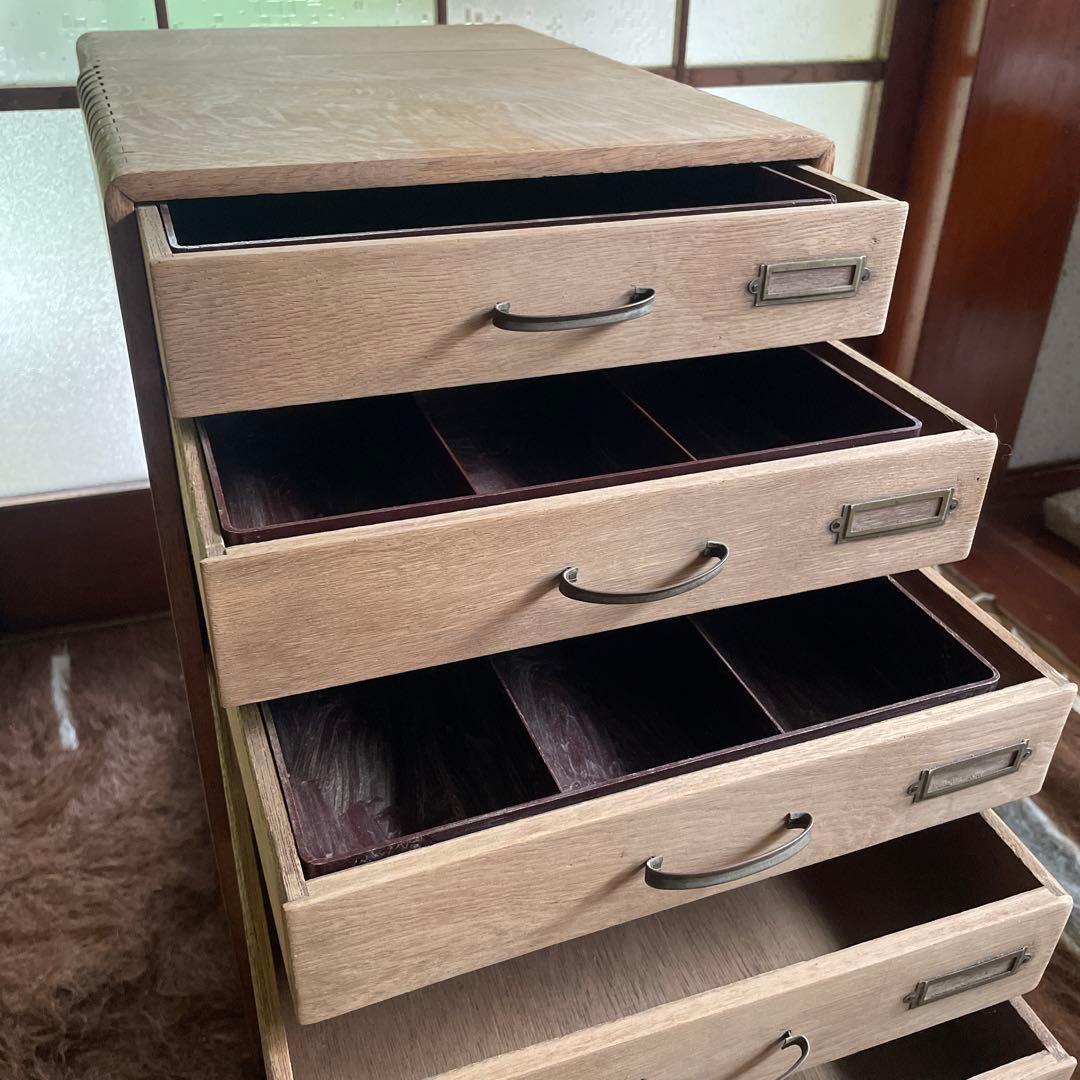 アンティーク　欅　小引き出し　書類棚　レトロ　収納棚　書類ケース　店舗什器