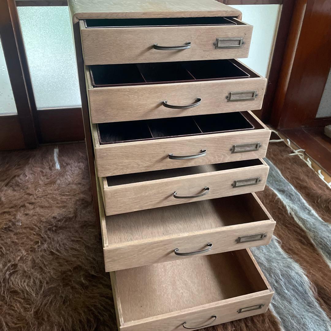 アンティーク　欅　小引き出し　書類棚　レトロ　収納棚　書類ケース　店舗什器