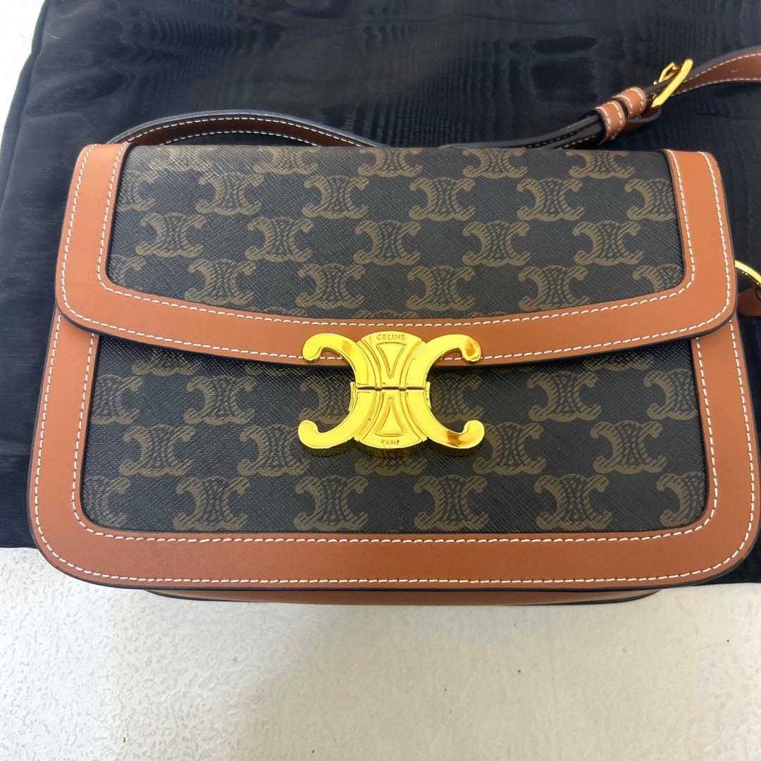 美品セリーヌ ショルダーバッグ 　トリオンフキャンバス