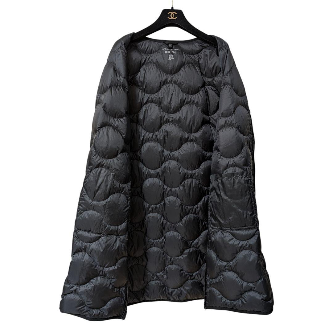 美品 ユニクロ セオリー ウルトラライトダウン ロングベスト ブラック XL