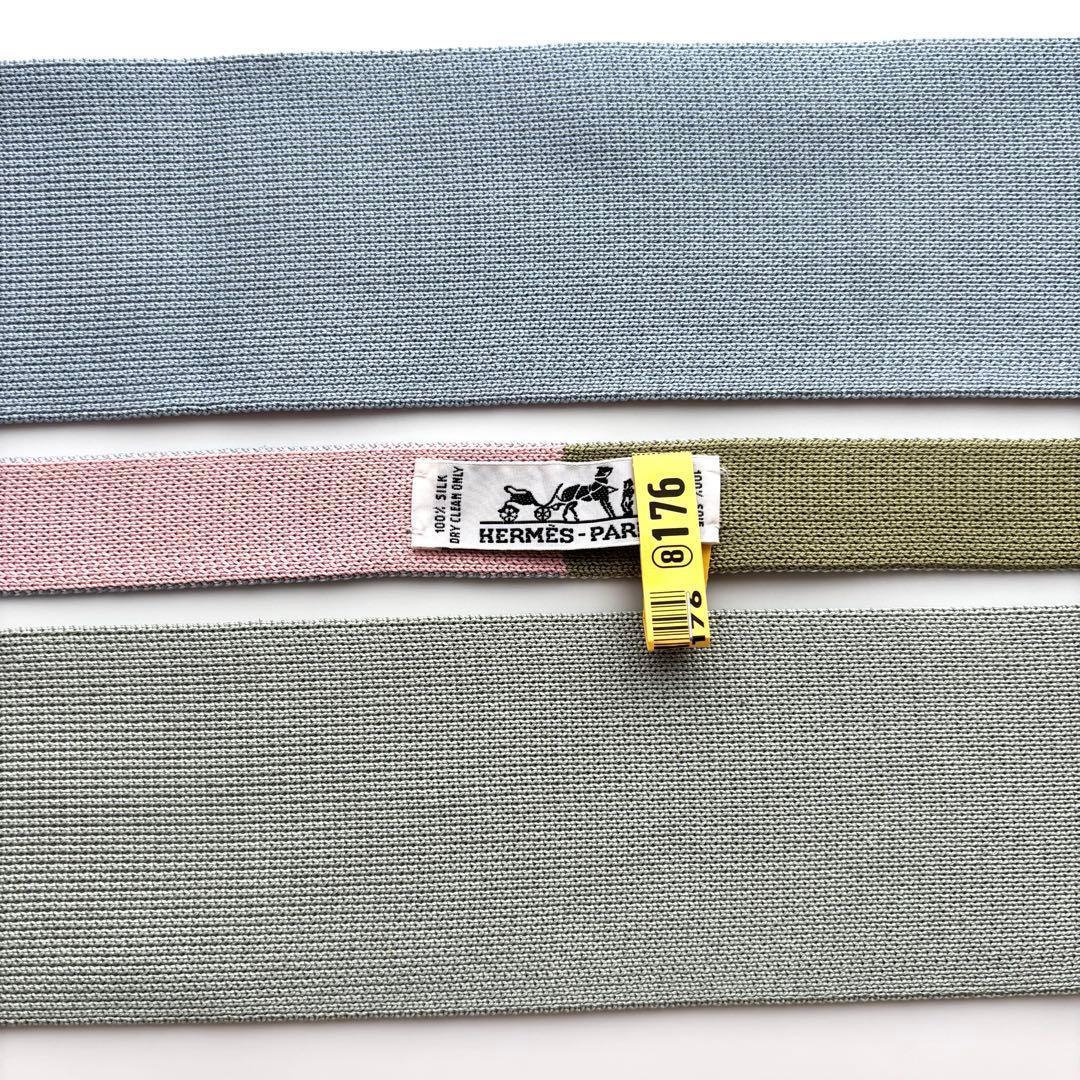 ꧁極美品꧂ エルメス ネクタイ ニットタイ キャトルタン リバーシブル 4way