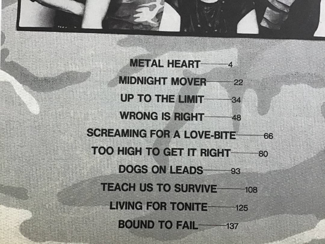 ★楽譜/アクセプト/メタルハート/タブ譜/バンドスコア