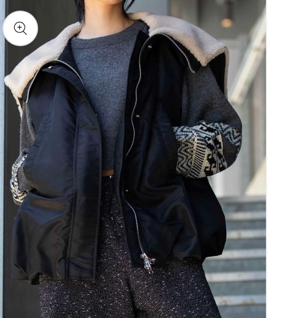 今季　MUNICH ナイロンツイル×シープボアバルーンフライトベスト