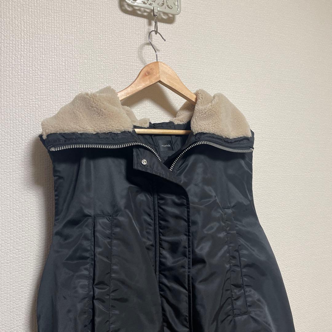 今季　MUNICH ナイロンツイル×シープボアバルーンフライトベスト