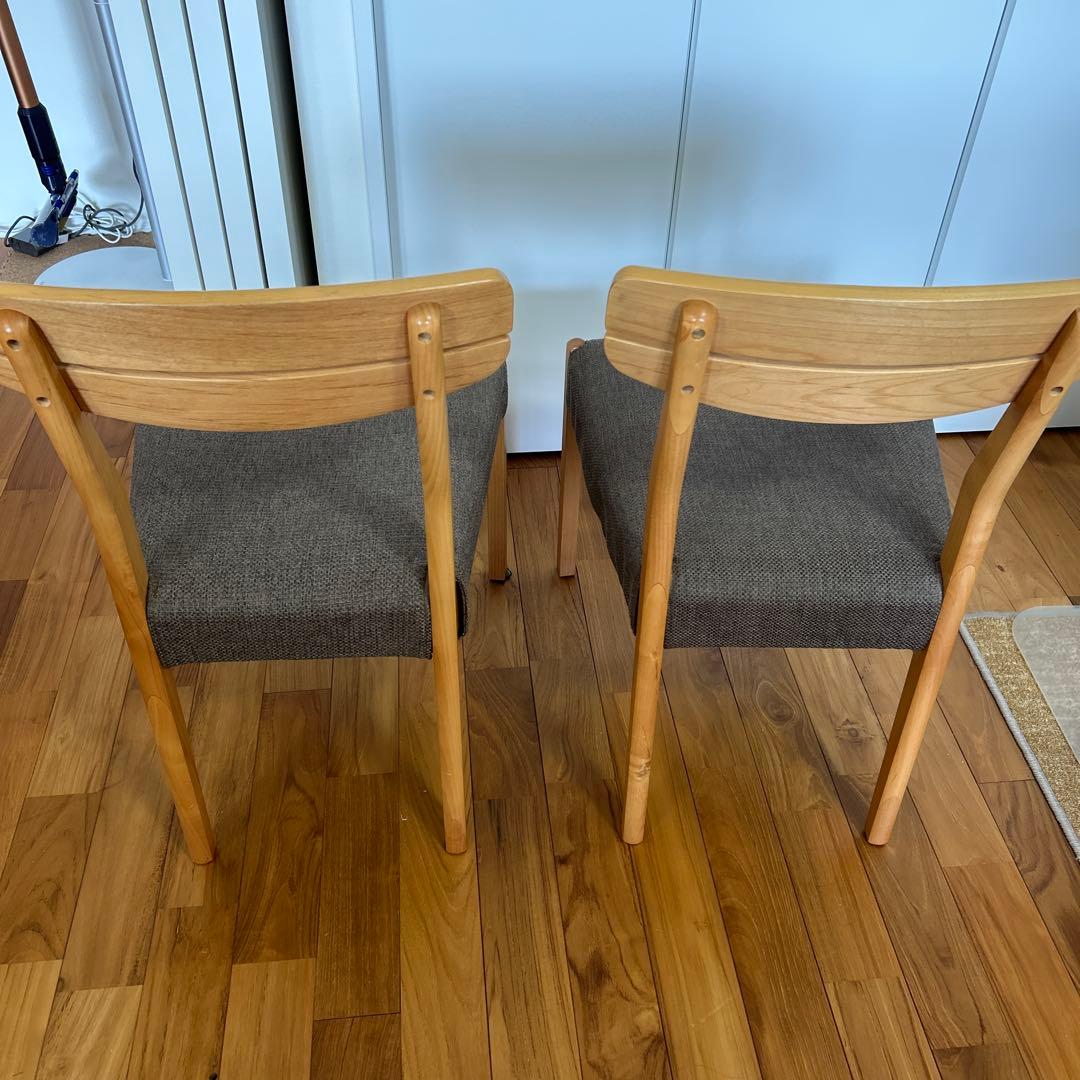 ニトリ　無垢材　ダイニングチェア 2脚