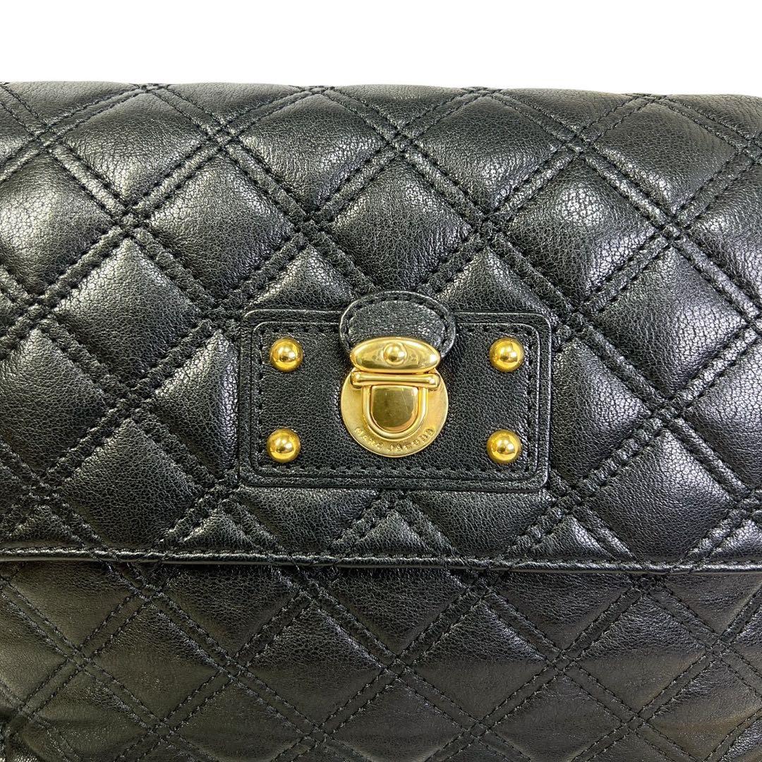 美品 MARC JACOBS ブラックキルティングショルダーバッグ