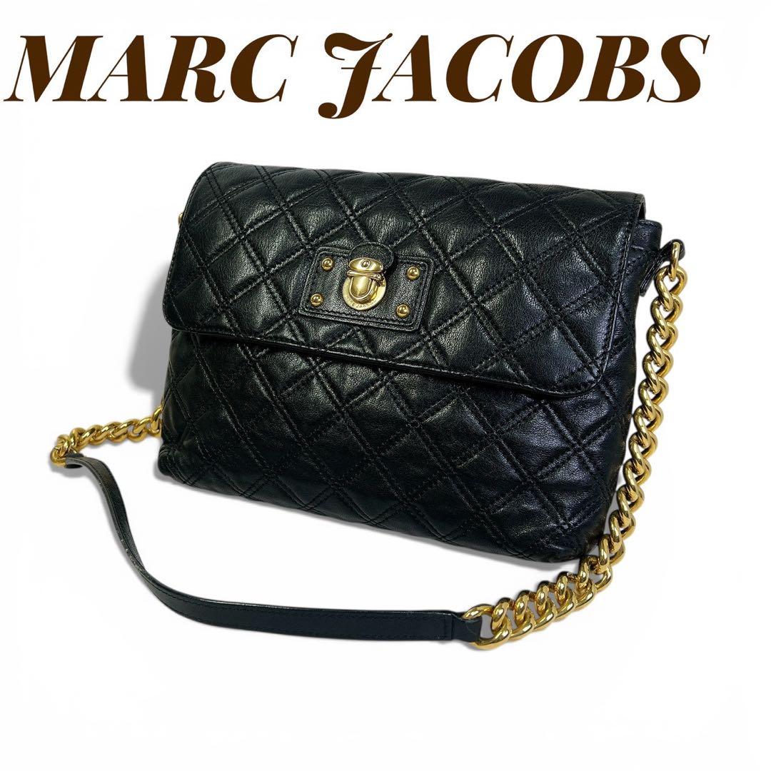美品 MARC JACOBS ブラックキルティングショルダーバッグ