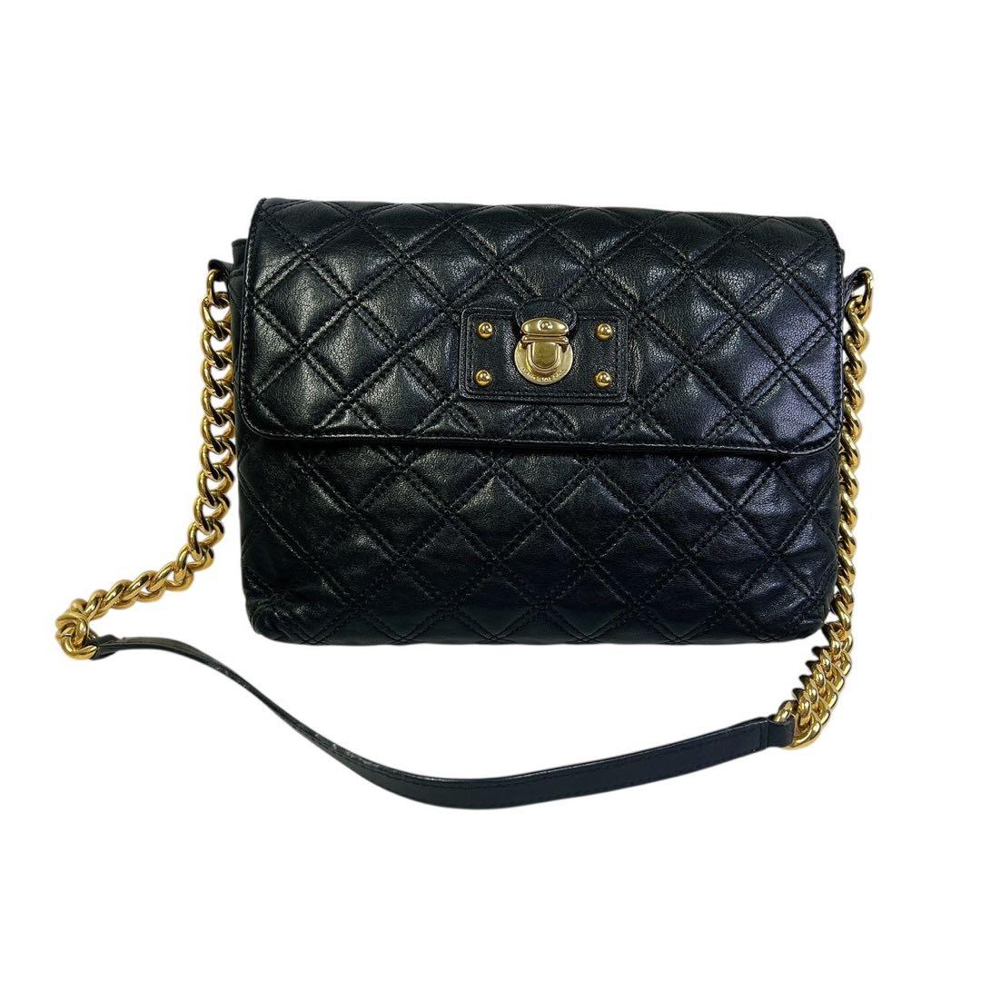 美品 MARC JACOBS ブラックキルティングショルダーバッグ