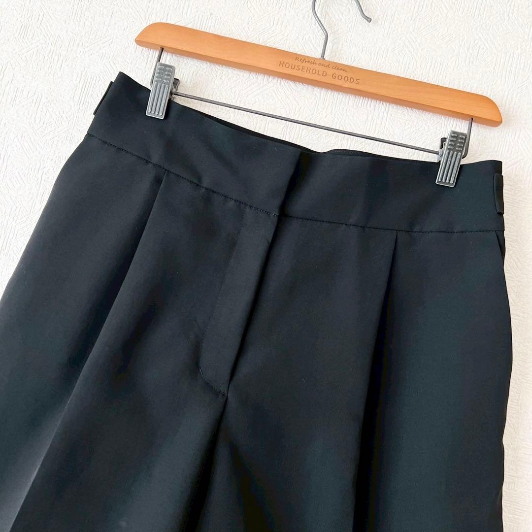 loin. ロワン 雑誌掲載 ミドルタックパンツ 洗える ブラック