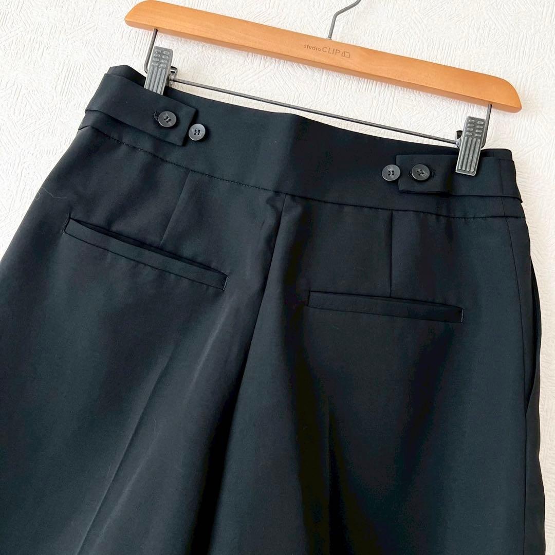 loin. ロワン 雑誌掲載 ミドルタックパンツ 洗える ブラック