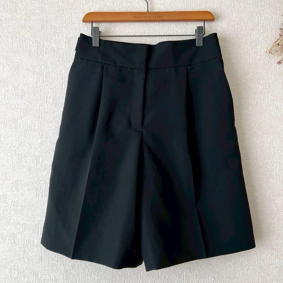 loin. ロワン 雑誌掲載 ミドルタックパンツ 洗える ブラック