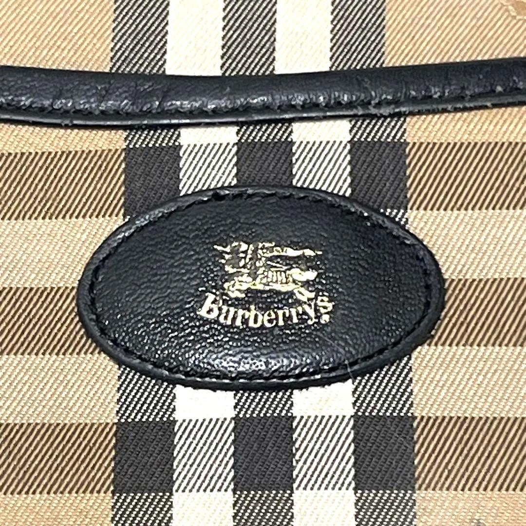 バーバリー ショルダーバッグ ノバチェック シャドーホース ホースロゴ ブラック