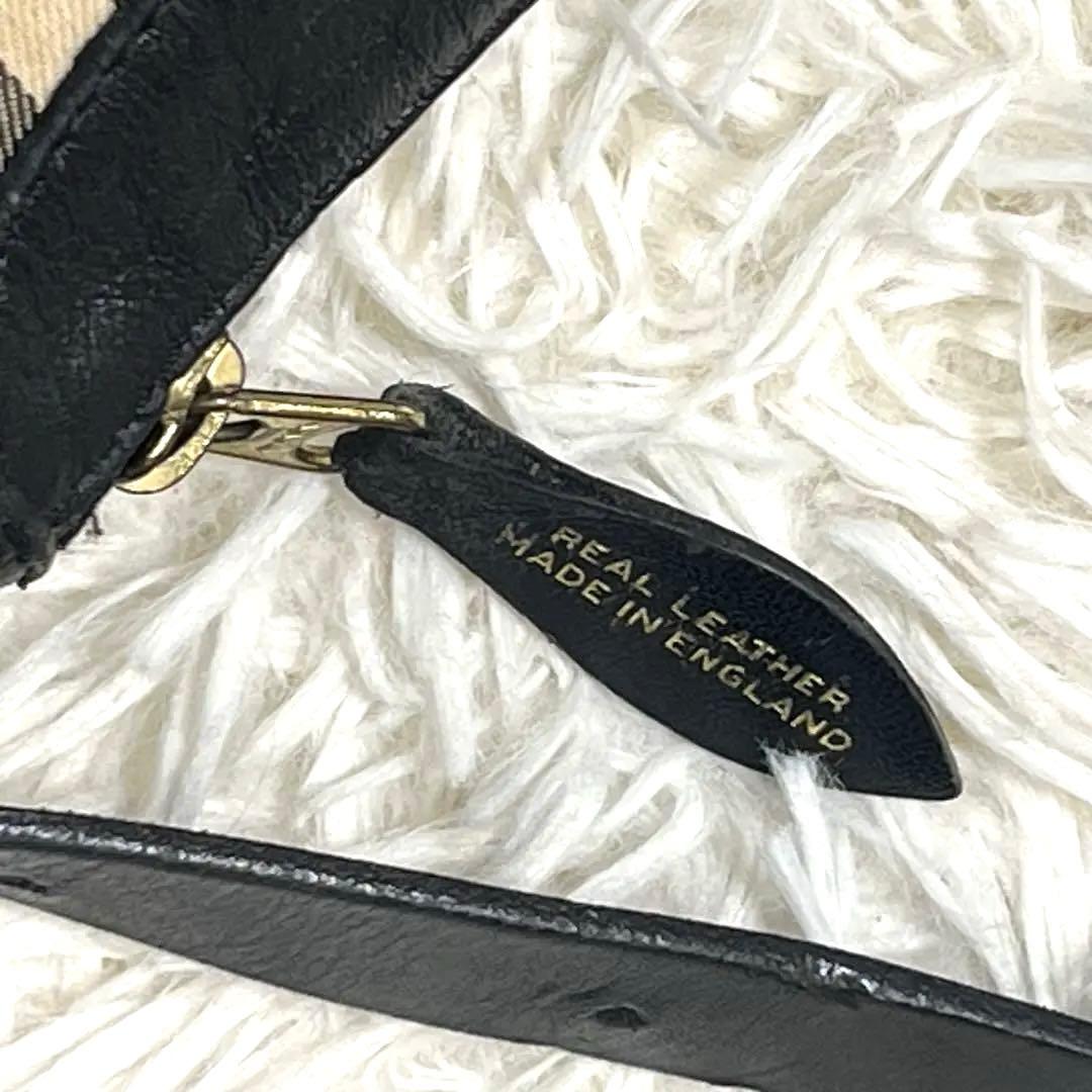 バーバリー ショルダーバッグ ノバチェック シャドーホース ホースロゴ ブラック