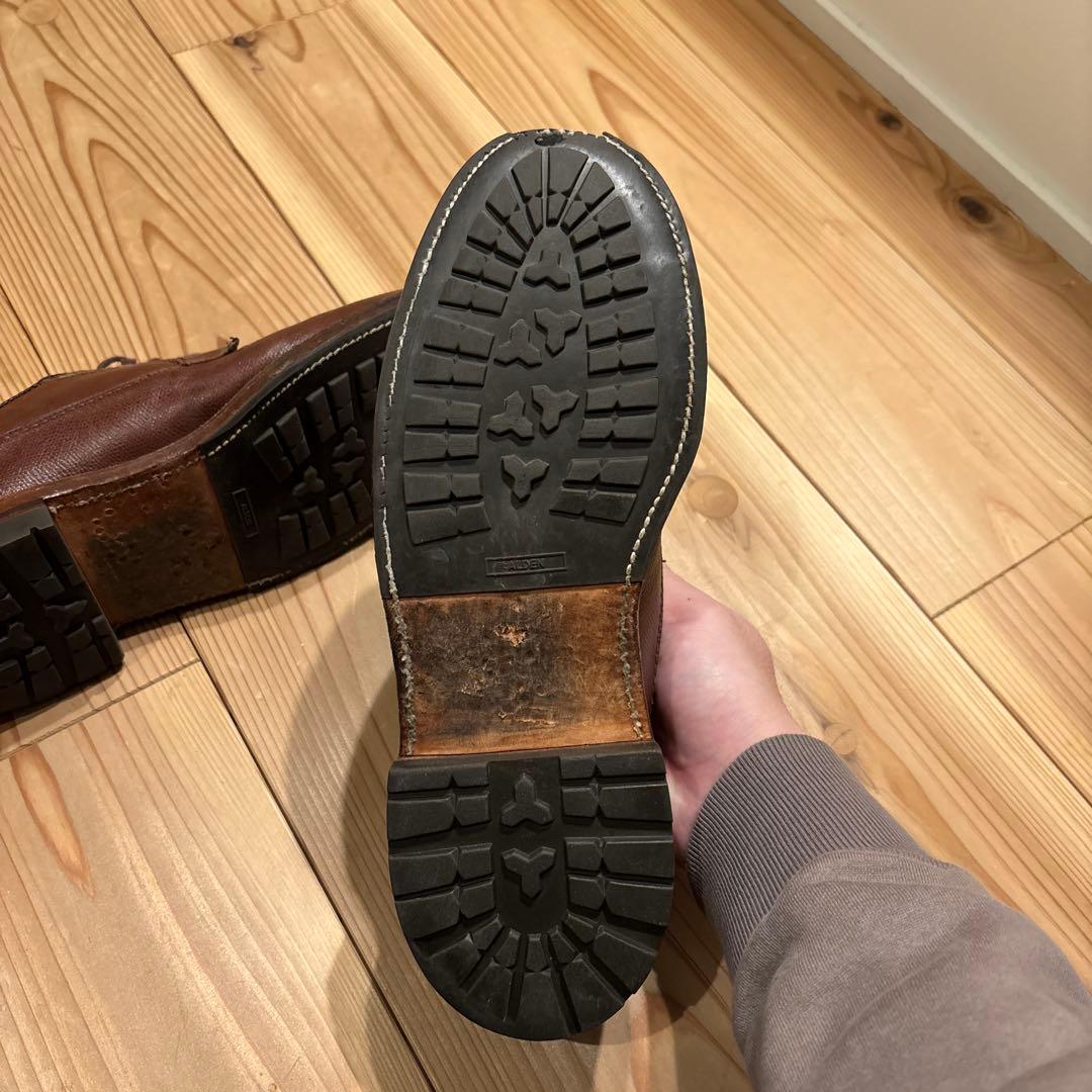 Alden × tomorrowland ブラウンレザー デッキシューズ