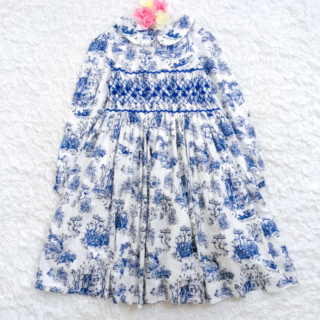 【美品】ANNAFIE　スモッキングドレスワンピース　ジゼル　10y　英国王室