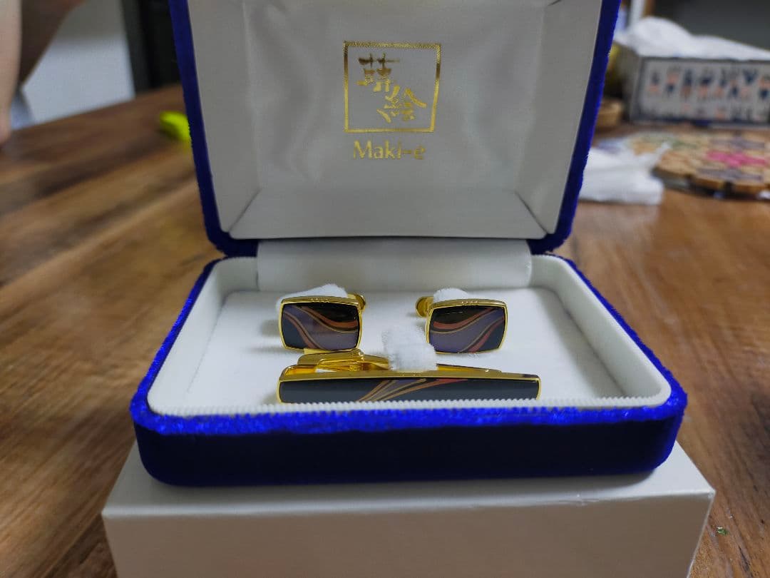 パイロット　漆　蒔絵　 カフスボタンとネクタイピンセット