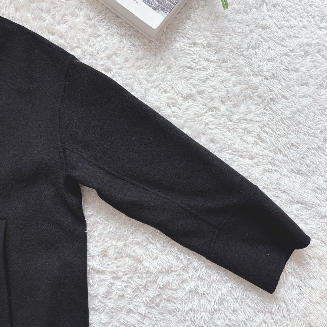 10%off中♡evernavy リバーPコート ダブルブレスト M 黒　極美品