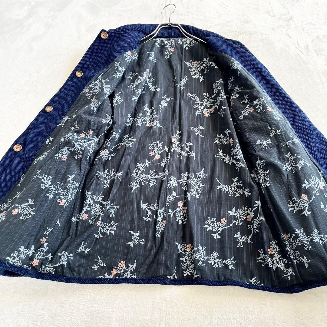 ポケまるこBLUE TRICK カバーオール ジャケット 濃紺 刺し子