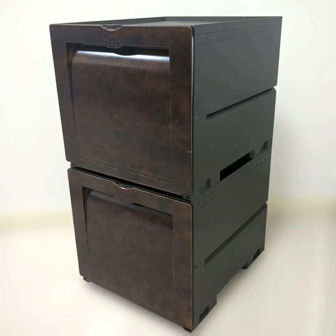 【木目調2個セット】タッパーウェア　スーパーチェスト　収納ケース