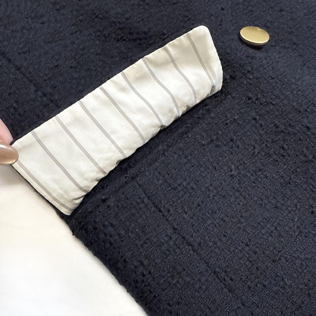 25年 NOBLE ノーブル ツイード ドラペルジャケット ネイビー 金ボタン