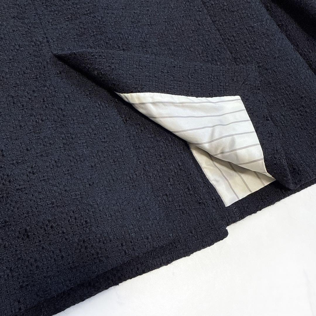 25年 NOBLE ノーブル ツイード ドラペルジャケット ネイビー 金ボタン