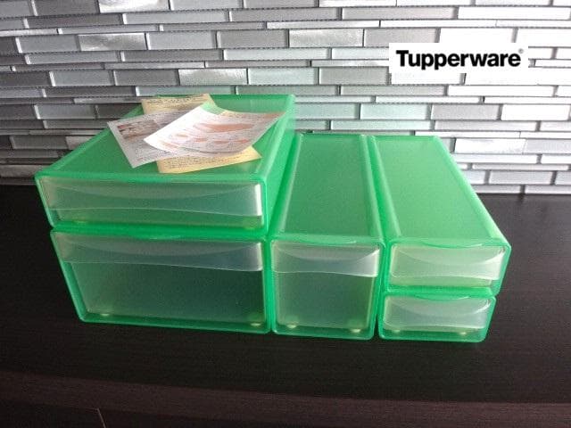 (B)新品★タッパーウェア★4点セット★システムドロワー★引き出し収納★