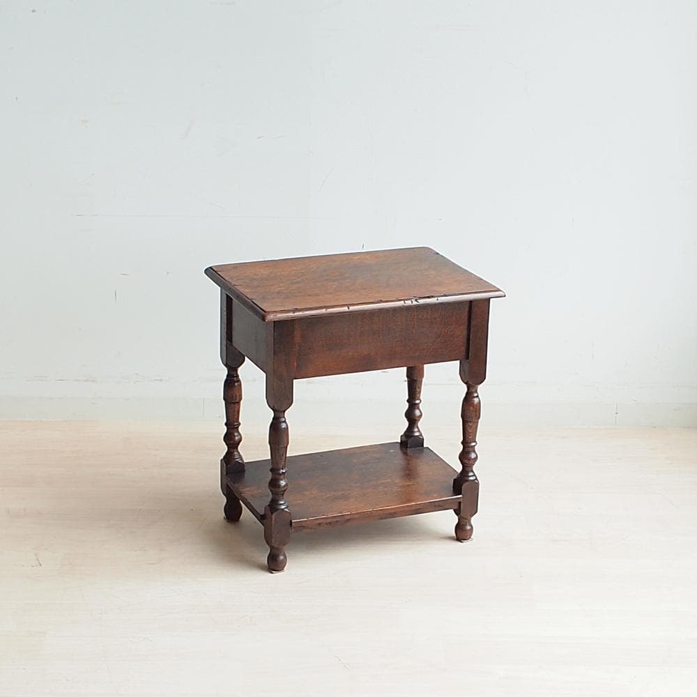 英国アンティーク オーク材 オケージョナルテーブル 引出付き サイドチェスト