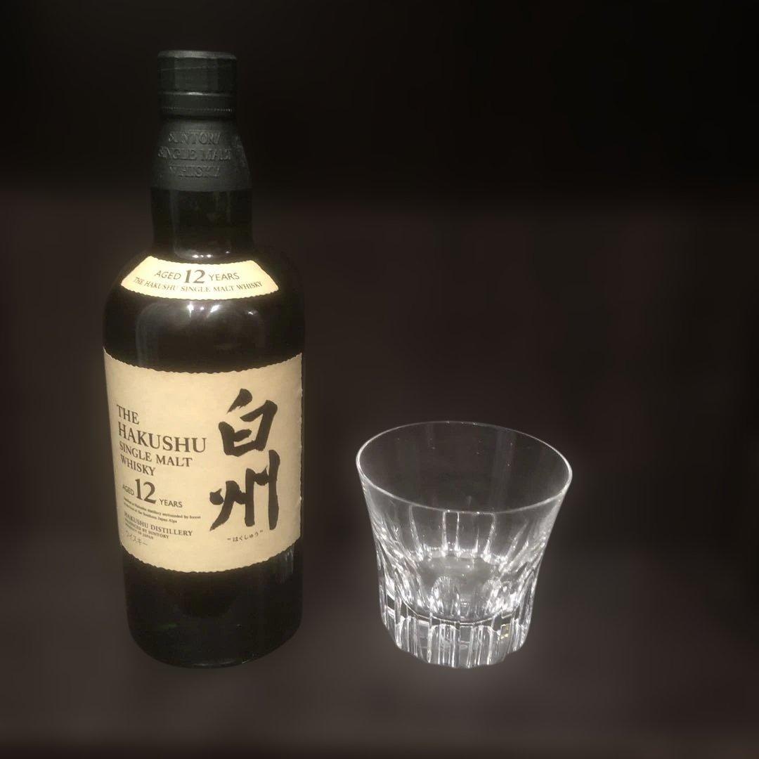 白州 12年 シングルモルトウイスキー / バカラ/2点セット【即購入OKです】