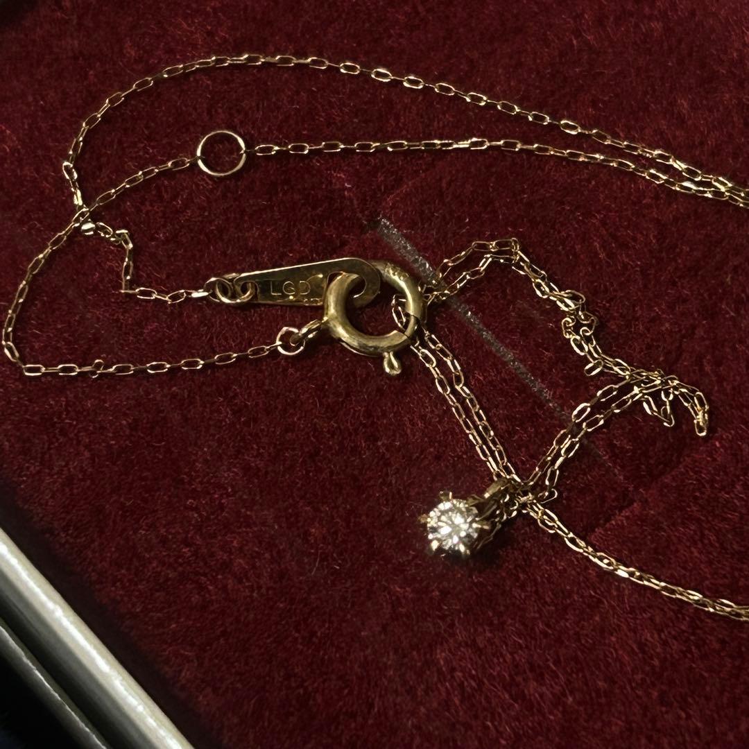 早い者勝ち K10 ゴールド 一粒石 ダイヤモンド チェーン　ネックレス