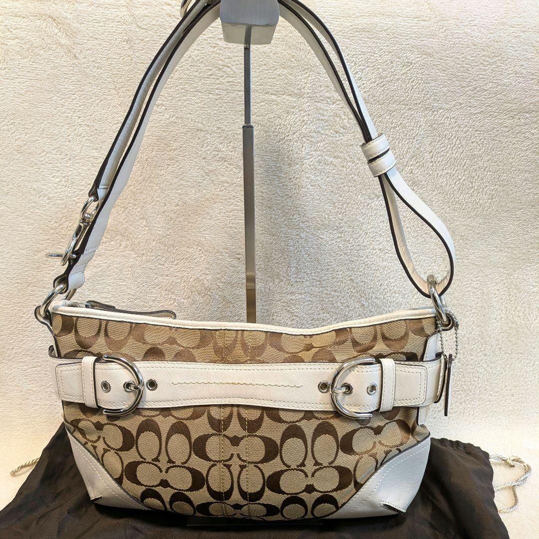 COACH Shoulder Bag Signature WHITE コーチ