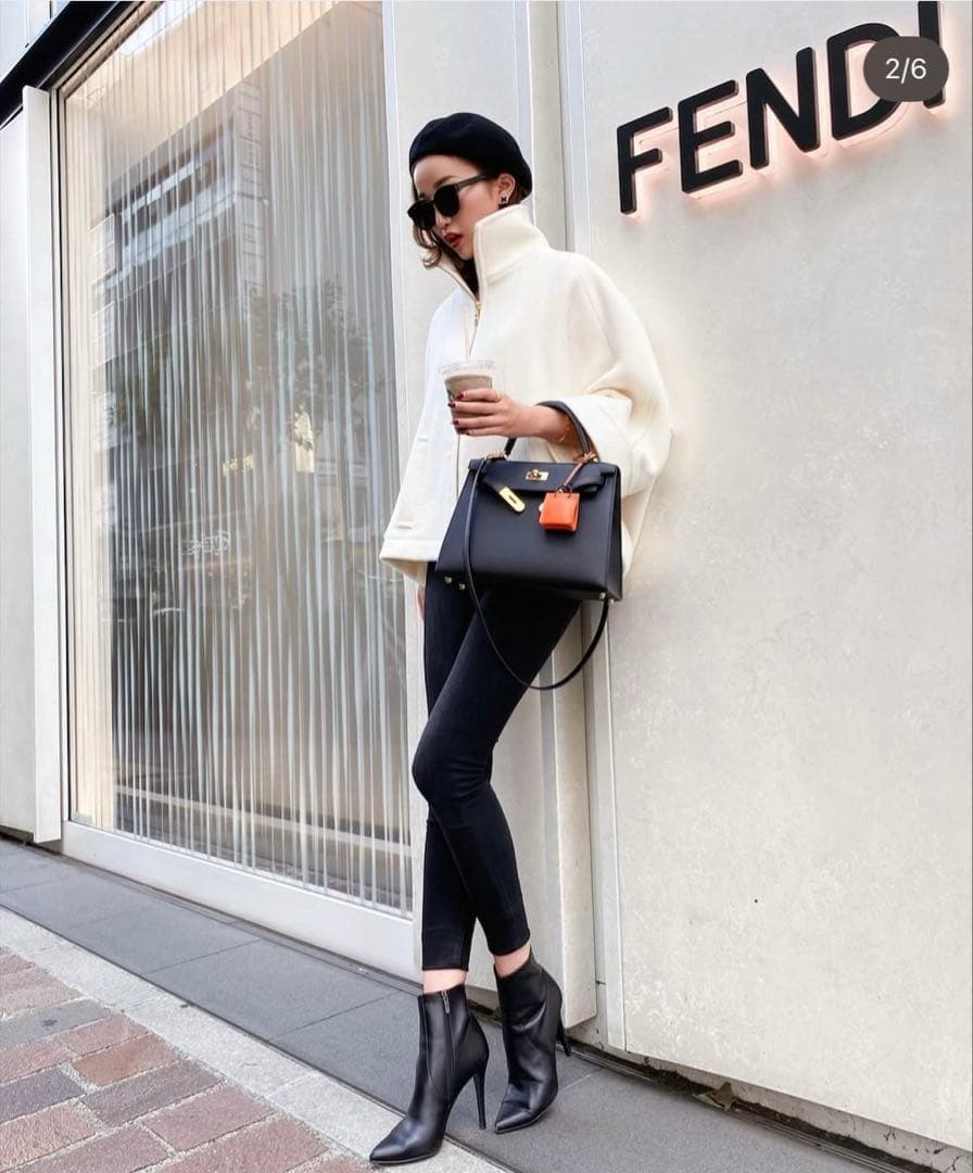 【375】sheller スタンドカラーショートフレアコート