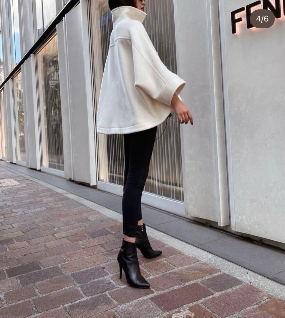 【375】sheller スタンドカラーショートフレアコート