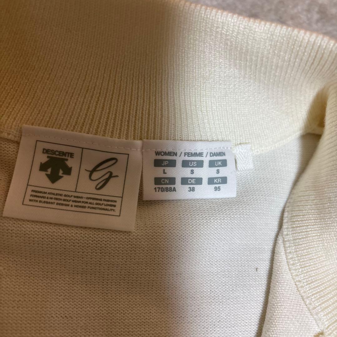 デサント　バイカラーニット　ハーフジップ　リュクス　キラキラロゴ　L