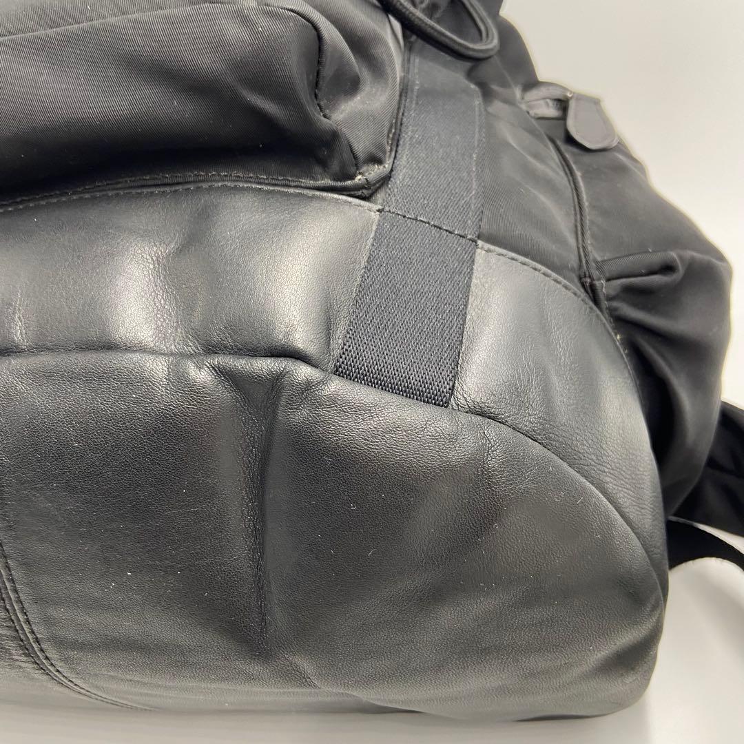 COACH コーチ バックパック ナイロン レザー ブラック F71884