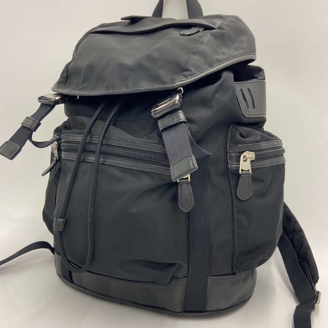 COACH コーチ バックパック ナイロン レザー ブラック F71884