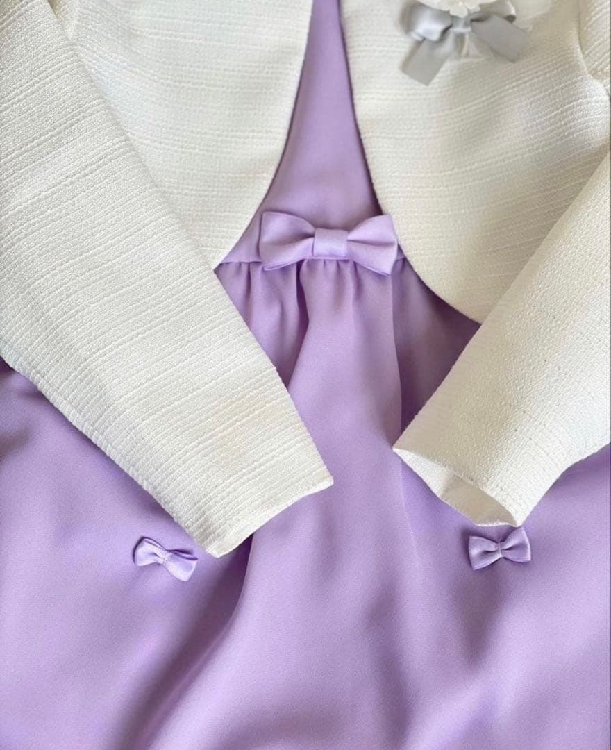 白×パープル＊130サイズ 入学式 卒園式 女の子 フォーマル