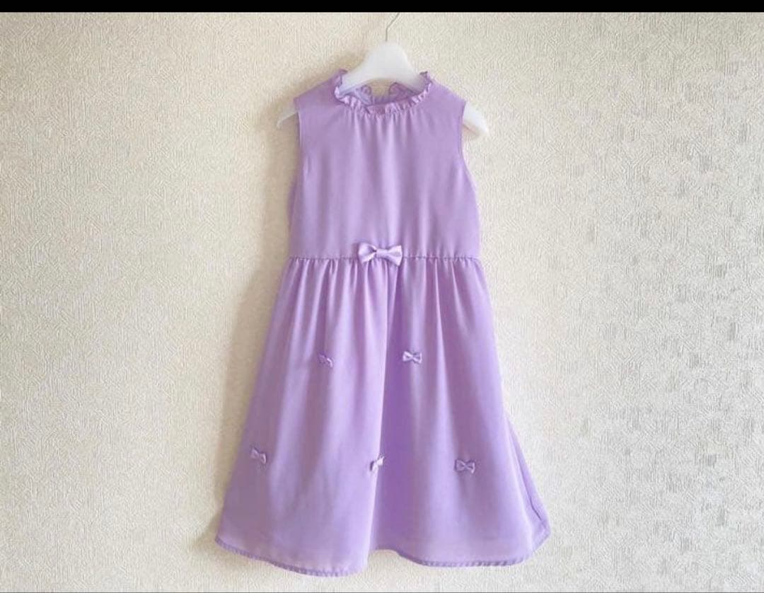 白×パープル＊130サイズ 入学式 卒園式 女の子 フォーマル