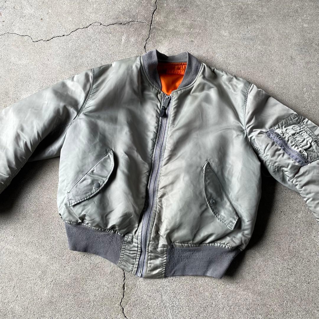 90s アルファ MA-1 flight bomber jacket シルバー