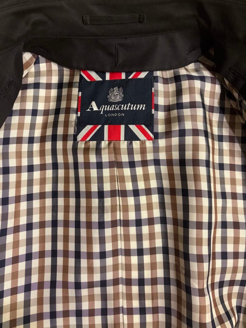 Aquascutum ブラック トレンチコート