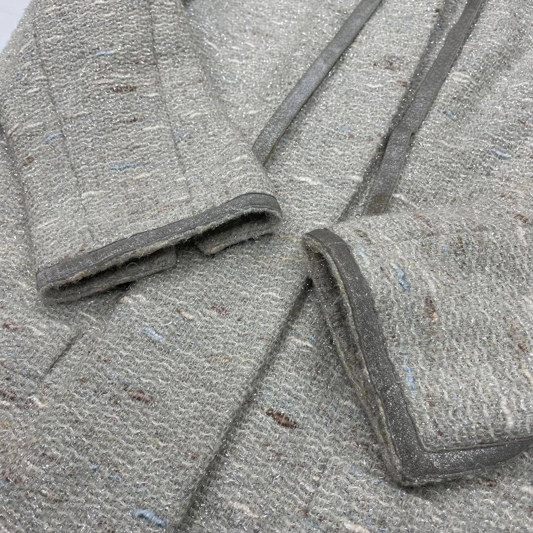 希少モデル✨CHANEL ツイード　ジャケット　グレー　リボン