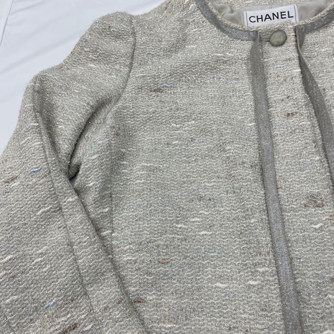 希少モデル✨CHANEL ツイード　ジャケット　グレー　リボン