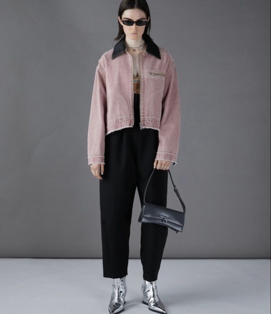 み*き様 prankproject デニムジャケット ピンク　襟レザー